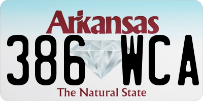 AR license plate 386WCA