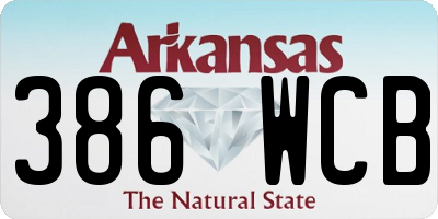 AR license plate 386WCB