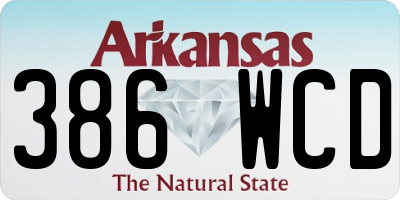 AR license plate 386WCD