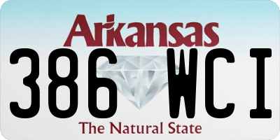 AR license plate 386WCI