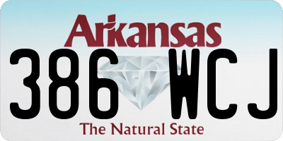 AR license plate 386WCJ