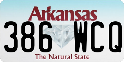 AR license plate 386WCQ