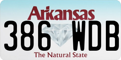 AR license plate 386WDB
