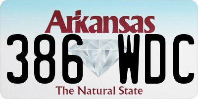AR license plate 386WDC