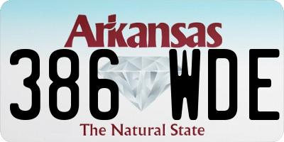 AR license plate 386WDE