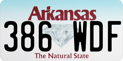 AR license plate 386WDF