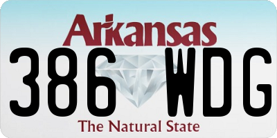 AR license plate 386WDG