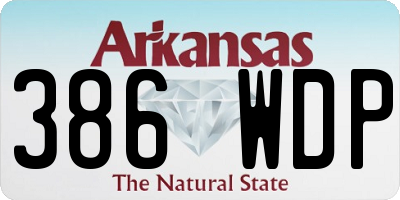 AR license plate 386WDP