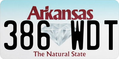AR license plate 386WDT