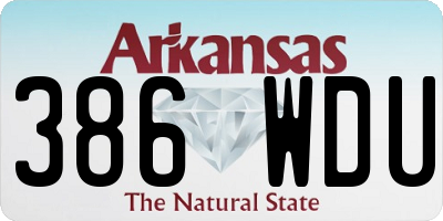 AR license plate 386WDU