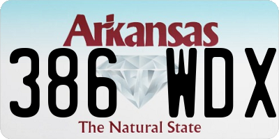 AR license plate 386WDX