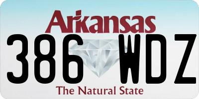 AR license plate 386WDZ