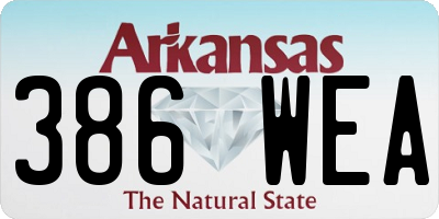 AR license plate 386WEA