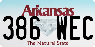 AR license plate 386WEC