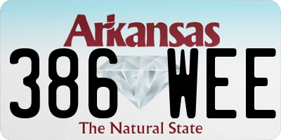 AR license plate 386WEE