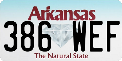AR license plate 386WEF