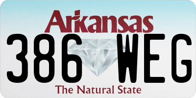 AR license plate 386WEG