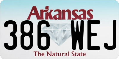 AR license plate 386WEJ