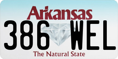 AR license plate 386WEL
