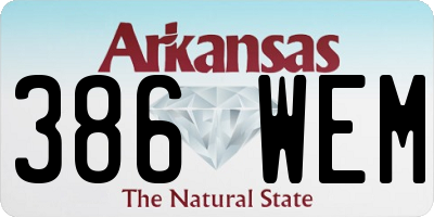 AR license plate 386WEM
