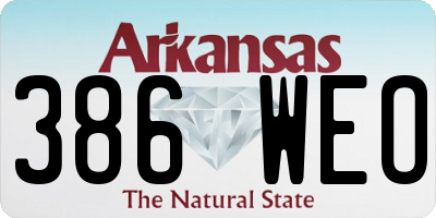 AR license plate 386WEO