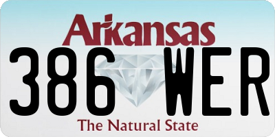 AR license plate 386WER