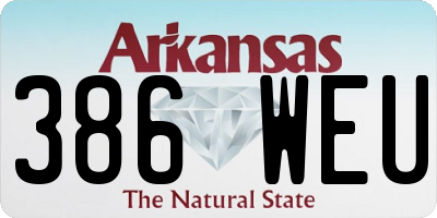 AR license plate 386WEU
