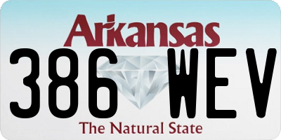 AR license plate 386WEV