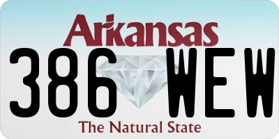 AR license plate 386WEW