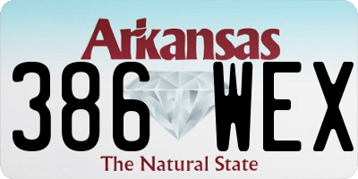 AR license plate 386WEX