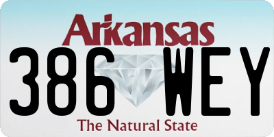 AR license plate 386WEY