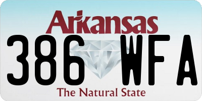 AR license plate 386WFA