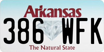 AR license plate 386WFK