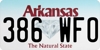 AR license plate 386WFO