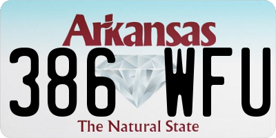 AR license plate 386WFU