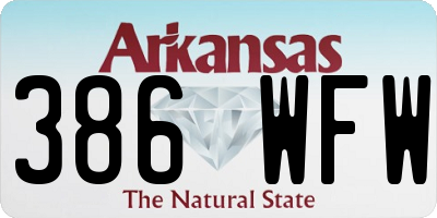 AR license plate 386WFW