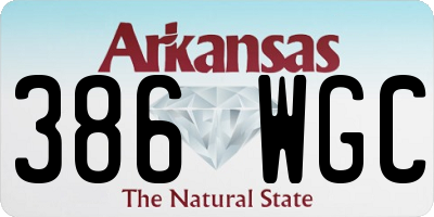 AR license plate 386WGC