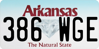 AR license plate 386WGE