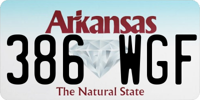 AR license plate 386WGF