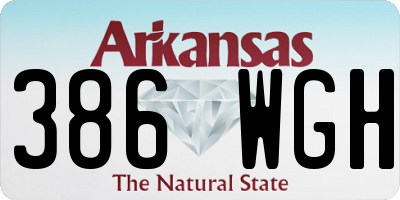 AR license plate 386WGH