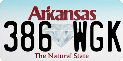 AR license plate 386WGK