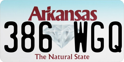 AR license plate 386WGQ