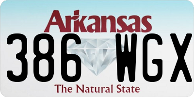 AR license plate 386WGX