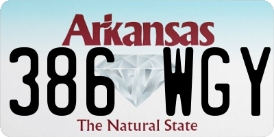 AR license plate 386WGY