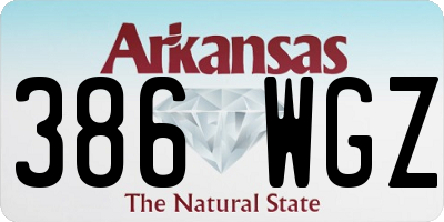 AR license plate 386WGZ