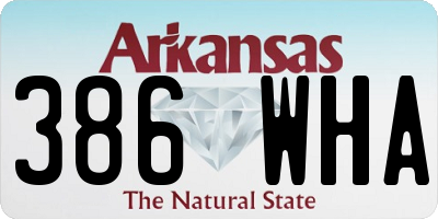 AR license plate 386WHA