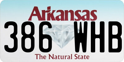 AR license plate 386WHB