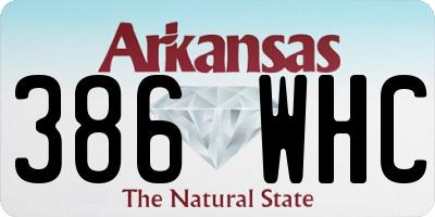 AR license plate 386WHC