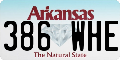 AR license plate 386WHE