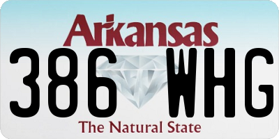 AR license plate 386WHG